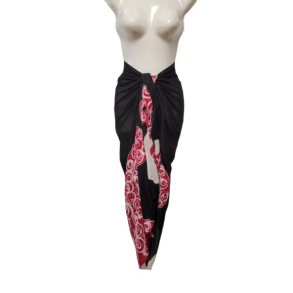 Cover Up Handpainted Cotton Batik Coverups Strapless Wrap Dress Home Accent - Picture 5 of 6